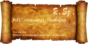 Rózsahegyi Szabina névjegykártya