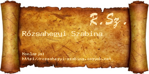 Rózsahegyi Szabina névjegykártya