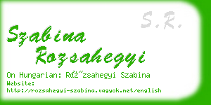 szabina rozsahegyi business card